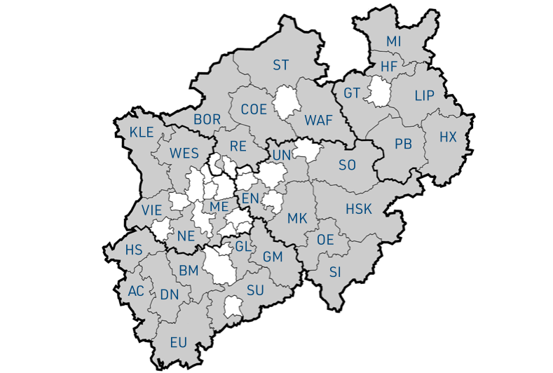 Links zu den Internetseiten der NRW-Kreise