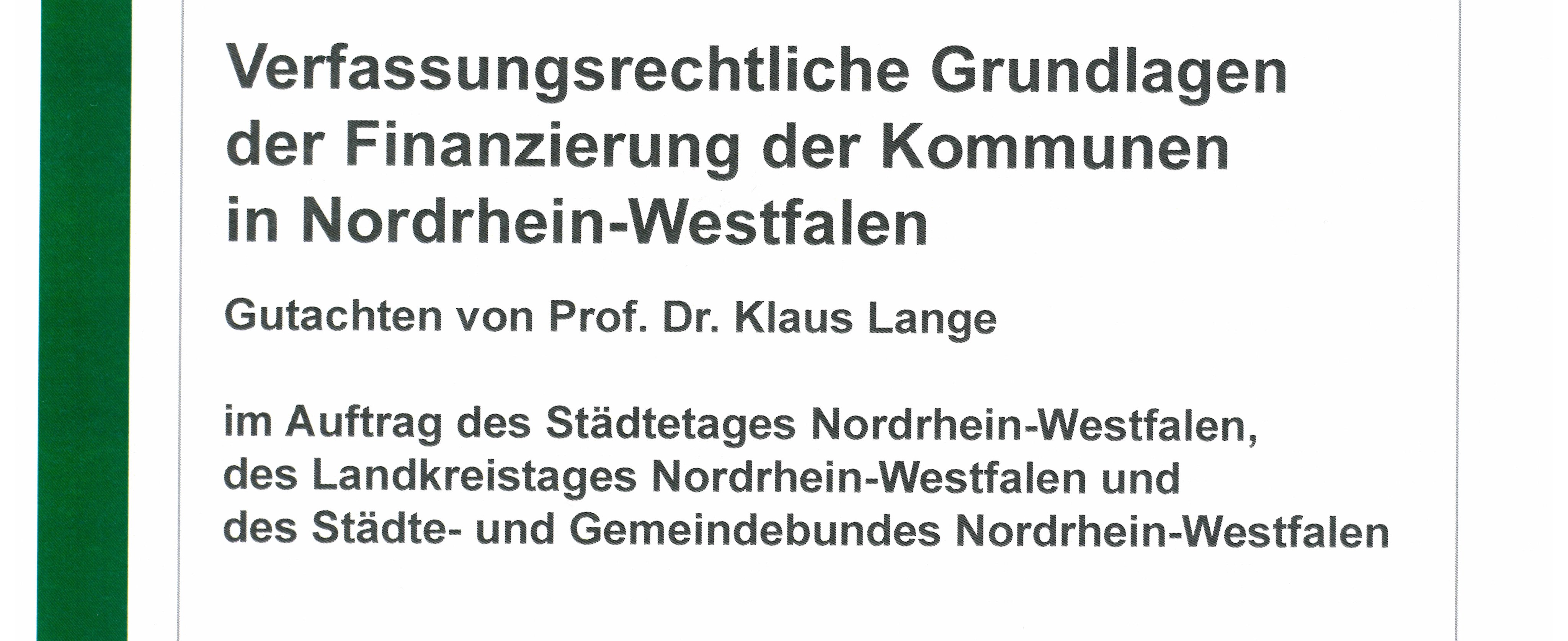 Verfassungsrechtliche Grundlagen der Finanzierung der Kommunen in NRW - Gutachten von Prof. Dr.jpg